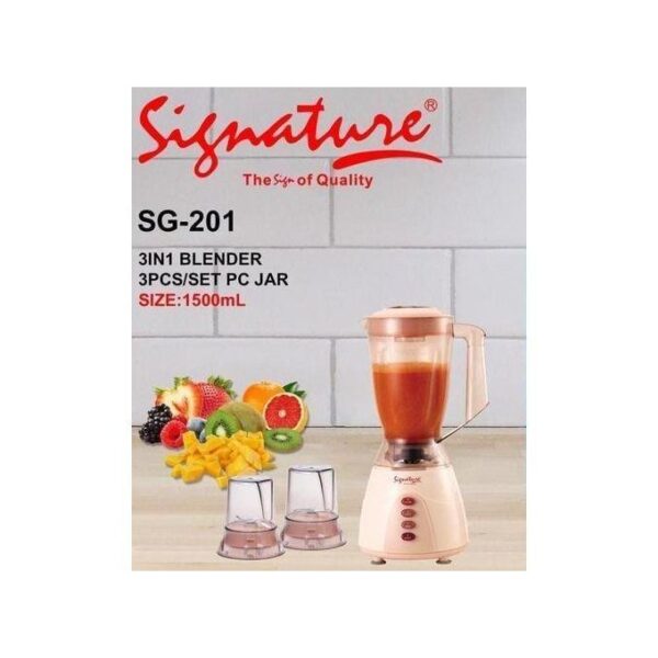 Signature 3 In 1 Blender With Unbreakable Poly-carbonate Jar