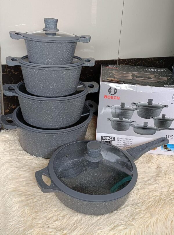 10pcs bosch cookware set with silicone lids - Image 2