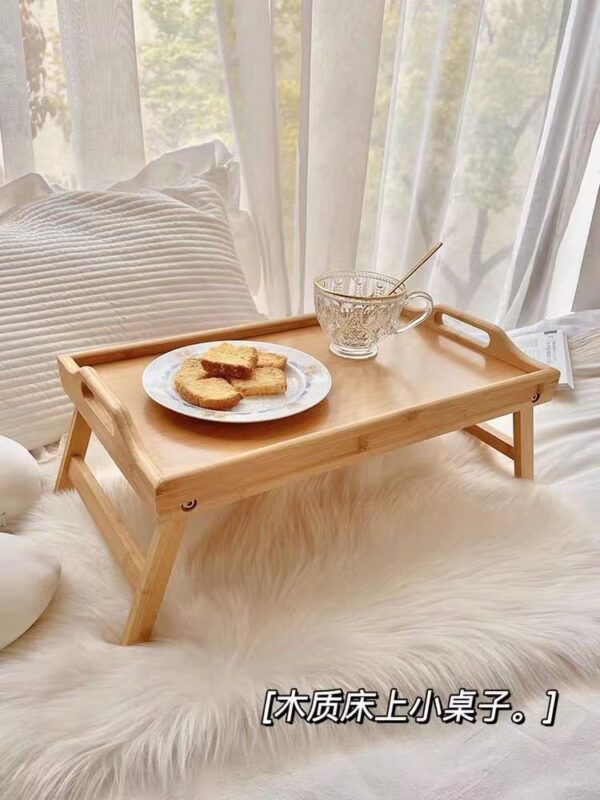 Multifunctional foldable bamboo tray