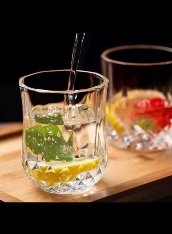 Set Of 6 Small Size Diamond Design Crystal Mini Whisky Glasses