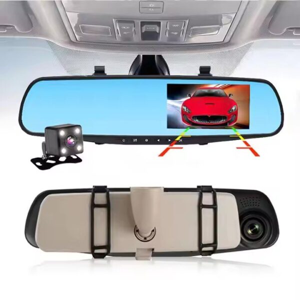 Mirror Car DVR,Camera Full HD 1080P Video, 1080p Rearview Dash Car Camera, Reverse Front And Back Rear Mirror Camera, Car Recorder Dual Dash Camera.