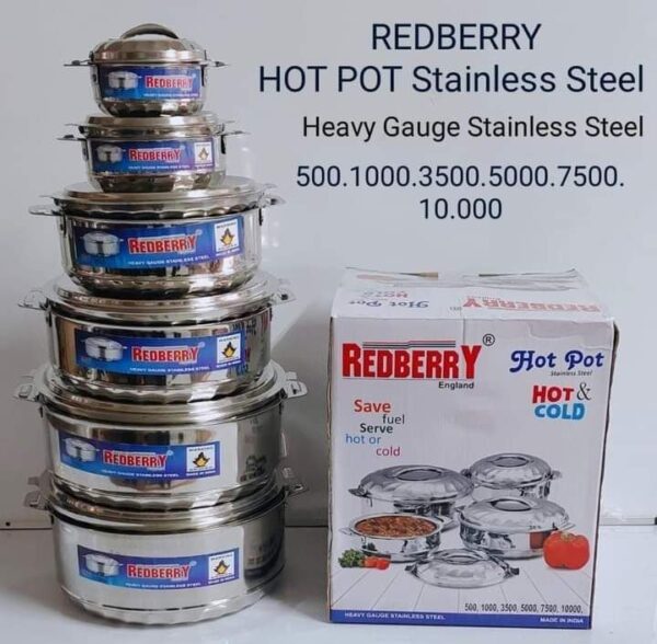 Redberry 6pcs Luxurious Heavy Gauge Stainless Steel Hotpots