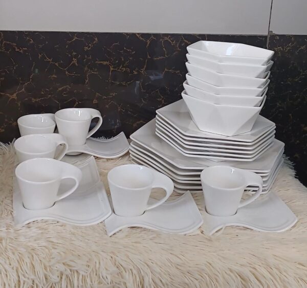 30pc Hexagonal/Square Ceramic Dinner set