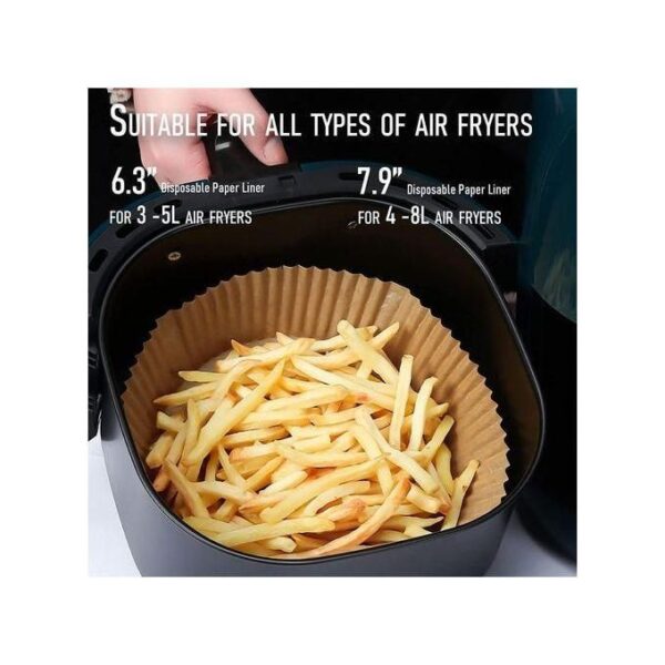 25Pcs Air Fryer Disposable Paper Liners, Round - Image 2