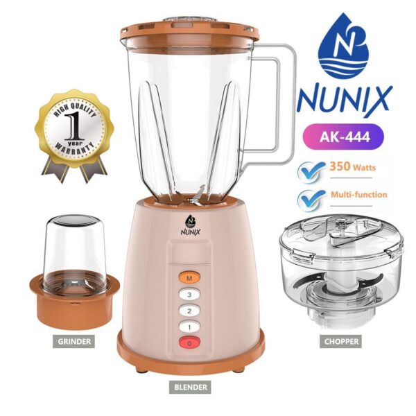 Nunix 3 In 1 Blender, Grinder & Chopper AK-444.