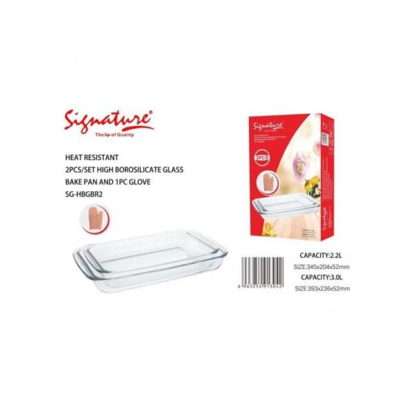 Signature 3 in 1 High Quality Heat Resistant Glass Bake Pan - Image 2