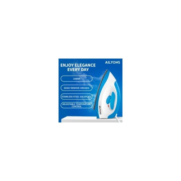 AILYONS HD-198A Electric Dry Iron Box White & Blue - Image 2
