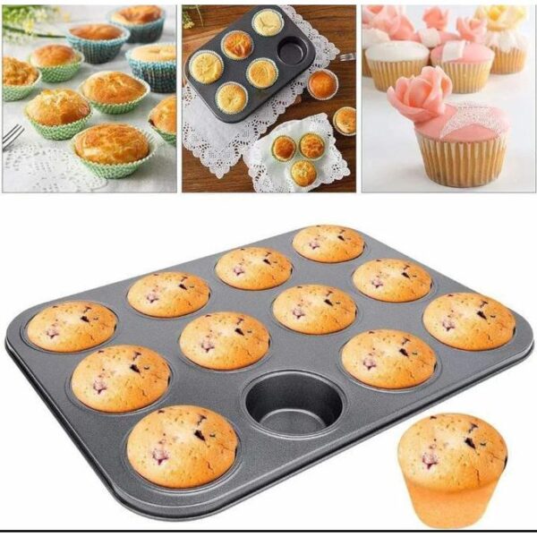 12 Slots Cup Cupcake Baking tray - Image 5